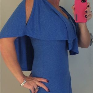 Gorgeous Volcum Dress Heathered Blue cold shoulder